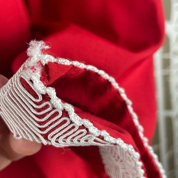 Chico’s Boho Red Embroidered Peplum Waist Top - Picture 7 of 9